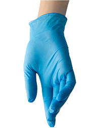 Перчатки нитровиниловые одноразовые «BENOVY», цвет: голубой, размер M, 50 пар