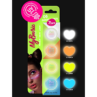 MY BASIC Набор графических лайнеров для макияжа UVglow Neon Pastel / 06 Good vibe, 4 шт х 5 г, 7DAYS