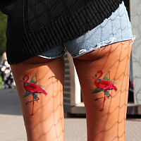Акварельные переводные тату Flamingo, Miami Tattoos