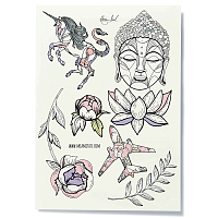 Набор переводных тату Mystery by Nora INK формат А4, Miami Tattoos