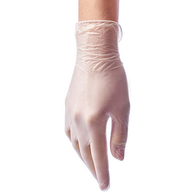 Перчатки виниловые одноразовые «BENOVY», цвет: прозрачный, размер L