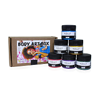 Набор декоративных гелей для лица, волос и тела BODY ART BOX, 6 шт, Holly Professional